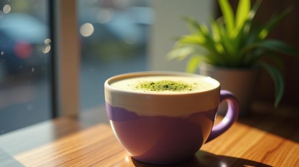 Erlebe den lila latteaurem Zuckerfreien Genuss mit Ube Latte